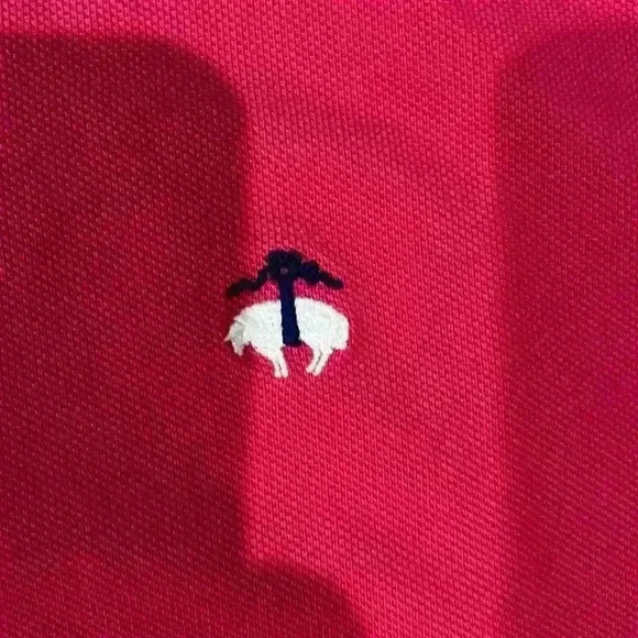 Brooks Brothers Men’s Polo Size XL Performance Polo Slim Fit Hot Pink Chic Sprin - Picture 2 of 4